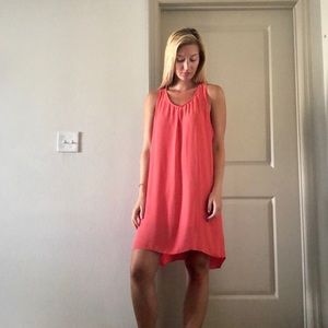 Bright coral/pink dress